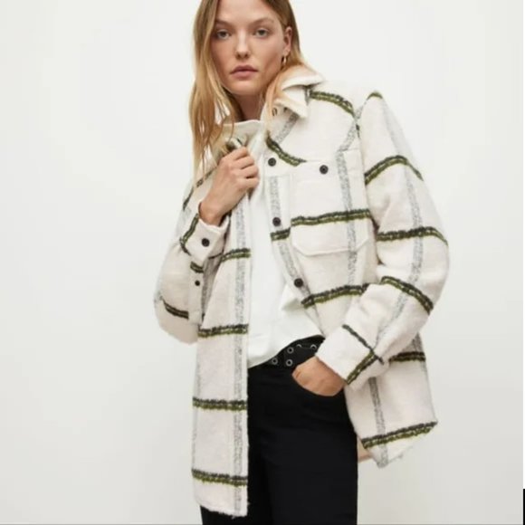 All Saints Jackets & Blazers - NWT $300 ALL SAINTS heavy windowpane check shacket coat us 8